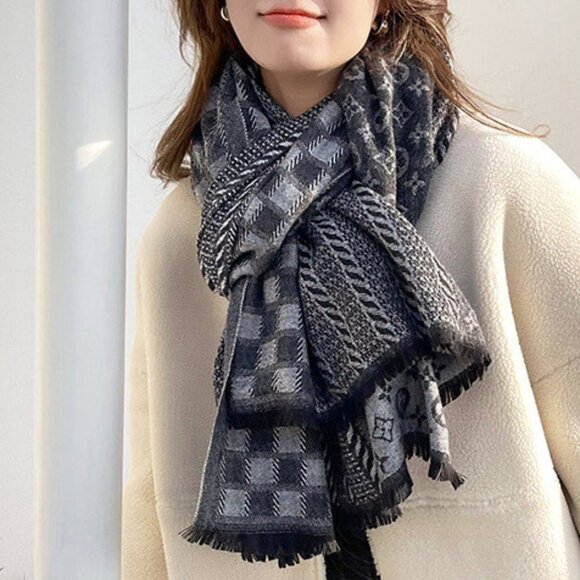 Black Printed Scarf - Picture 3 of 5